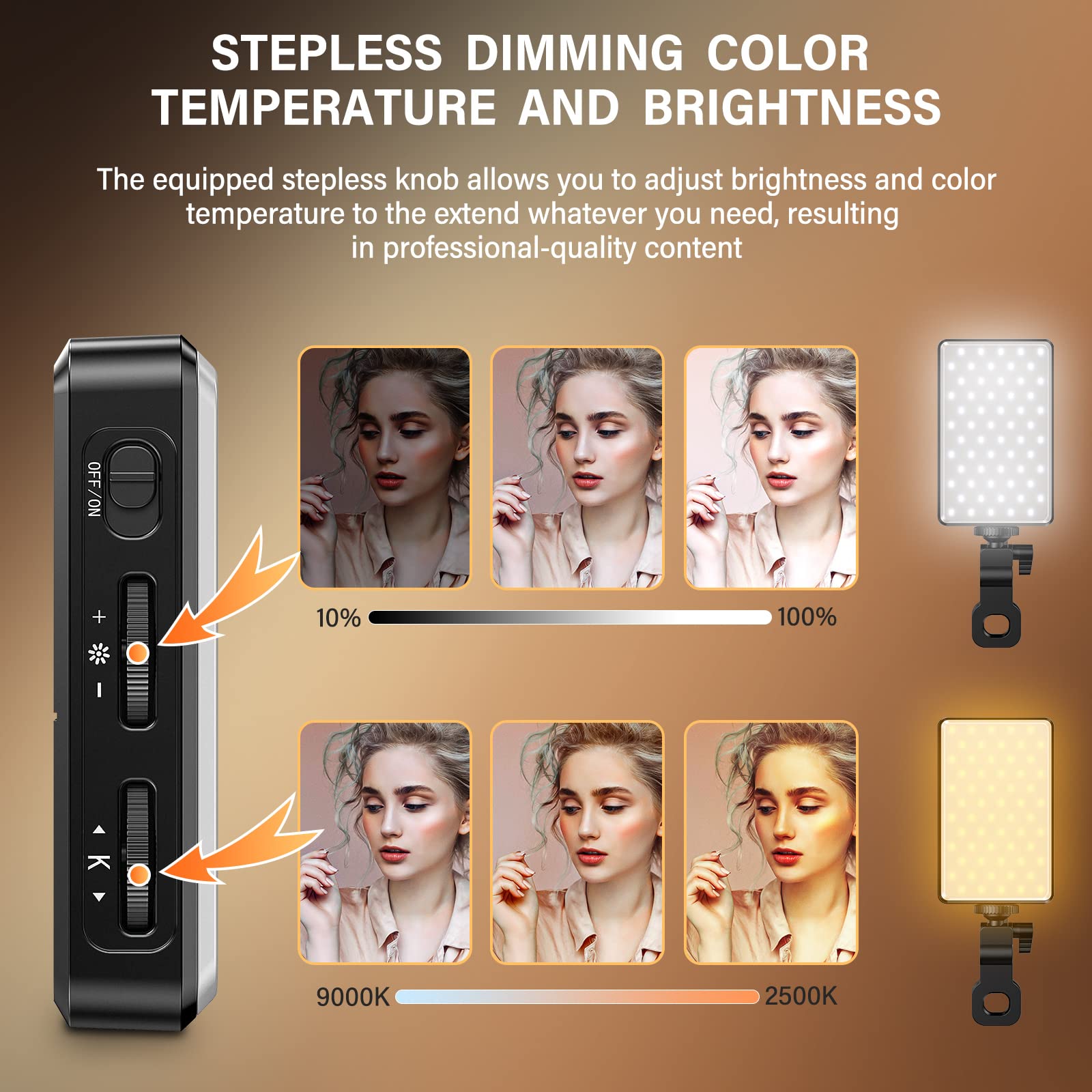 120LEDs Selfie Ring Light with Clip & Tripod - CRI 95+ 3000mAh Battery, 2500K-9000K Adjustable Color Temperature, 3 Dimmable Modes - Portable LED Camera Light for Phone, Laptop, PC - Perfect for Makeup, Video Calls, TikTok Live, YouTube Videos, Conference Lighting & Content Creation