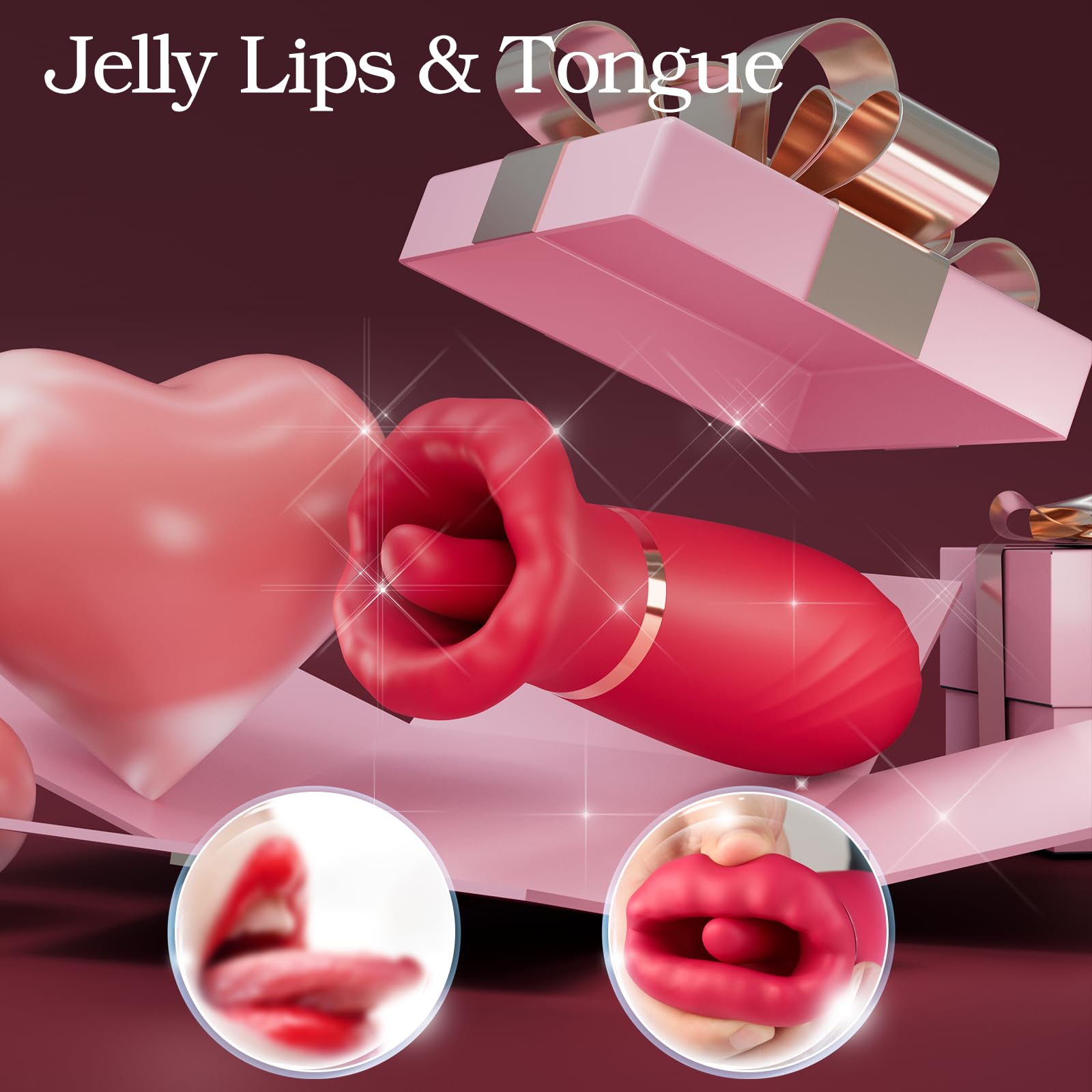 Premium Women's Vibrator - 10 Vibration & Thrusting Tongue Motion Clitoral Stimulator for Intimate Pleasure | Lip-Shaped Nipple & Clit Massager | Couples Sex Toy for Vaginal & Anal Play | Perfect for Solo Use & Romantic Nights