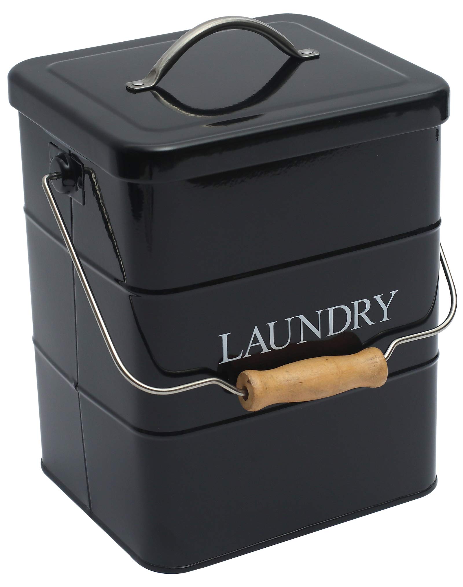 Premium Metal Laundry Powder Storage Tin with Scoop - Airtight Detergent Container for Clothes Washing - White & Black Options - Ideal for Laundry Room, RV, Camping & Home Organization