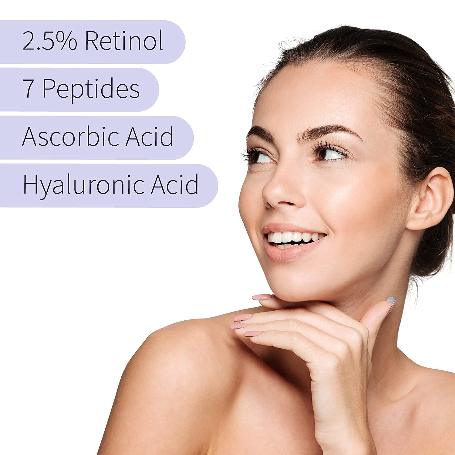 Ebanel 20% Vitamin C Serum + 2.5% Retinol Serum + Hyaluronic Acid Serum Bundle - Anti-Aging Skincare Set for Brightening, Wrinkles & Hydration - Perfect for Daily Facial Routine & Night Care