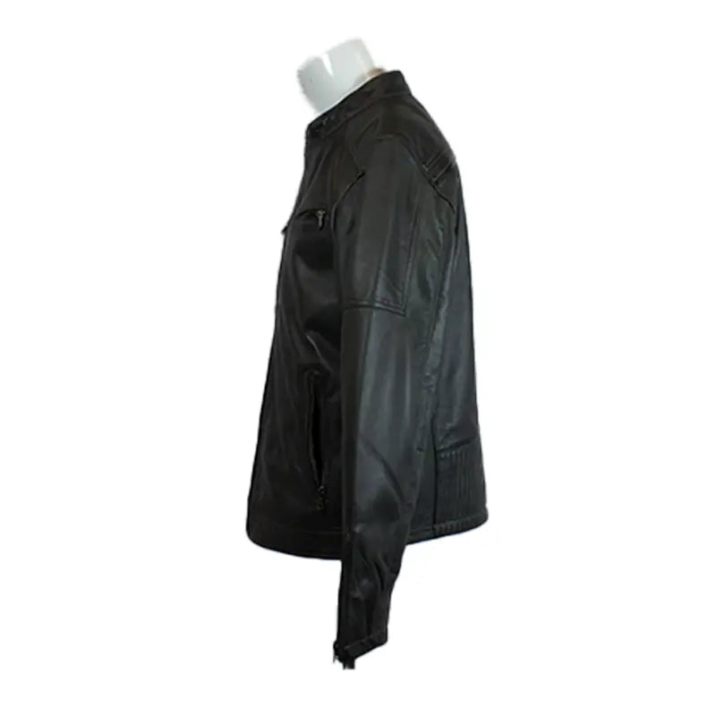 Premium BOL Men's Waxed Sheepskin Leather Jacket - Genuine Prime Leather Biker Jacket for Men - Stylish Outerwear for Motorcycle Riding, Casual Wear & Fall Fashion