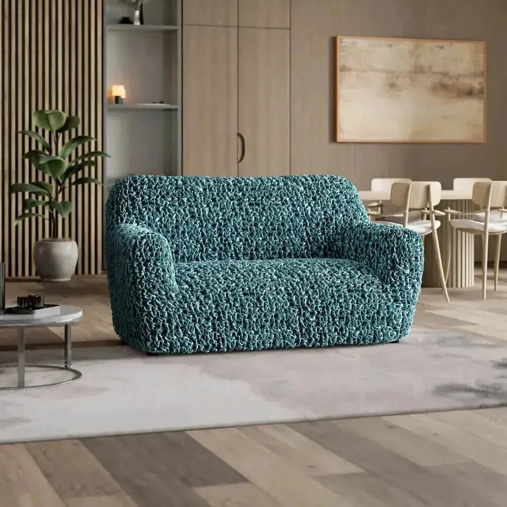 2 Seater Loveseat Slipcover - Fuco Velvet Collection | Soft Stretch Sofa Cover for Living Room, Bedroom & Office