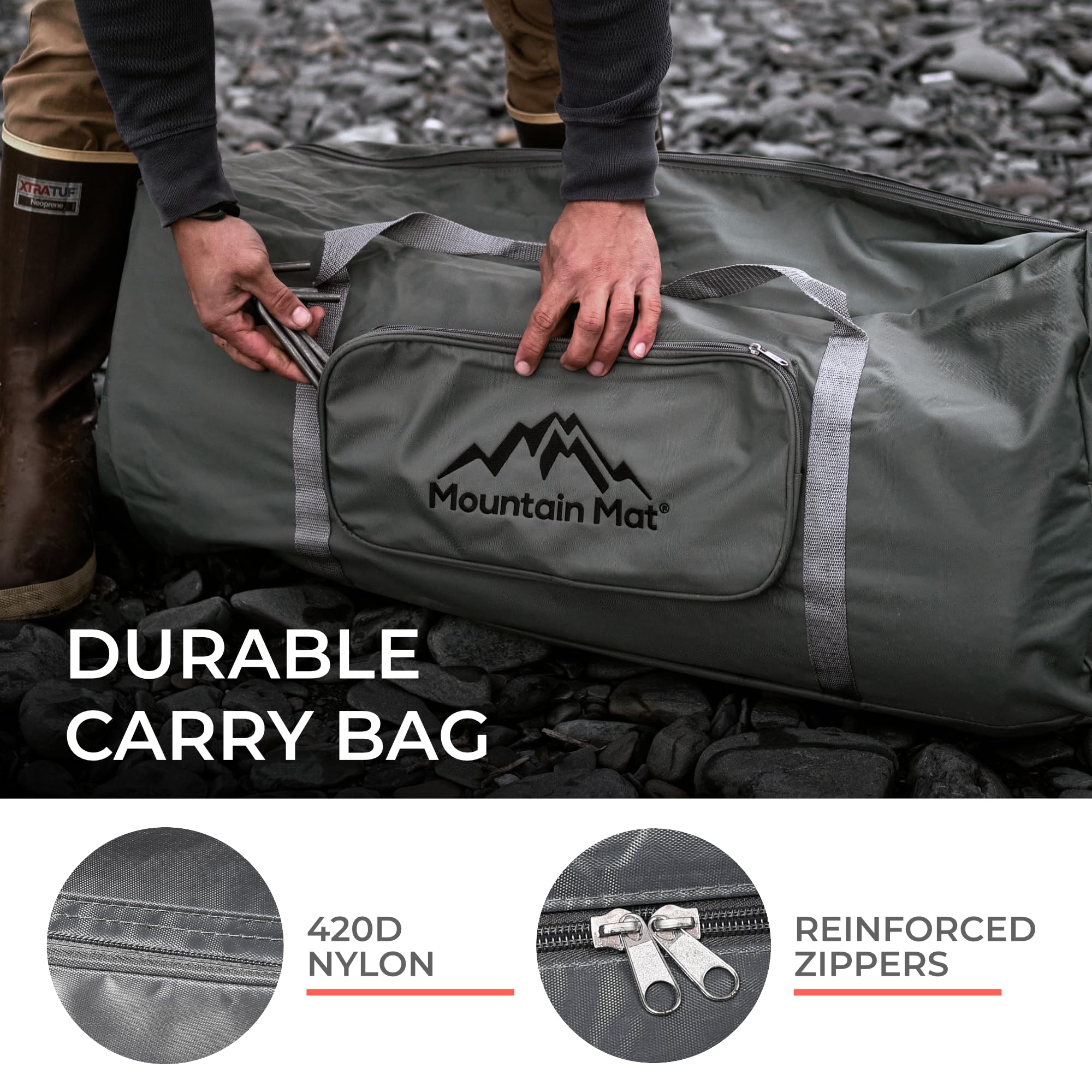 Premium Outdoor RV Patio Mat 8'x12' - 100% Recycled Plastic, Waterproof & Durable for Camping, Beach, Deck, and RV Use - Includes Carry Bag (Grey Diamond) - Perfect for Picnics, Tailgating, and Outdoor Gatherings