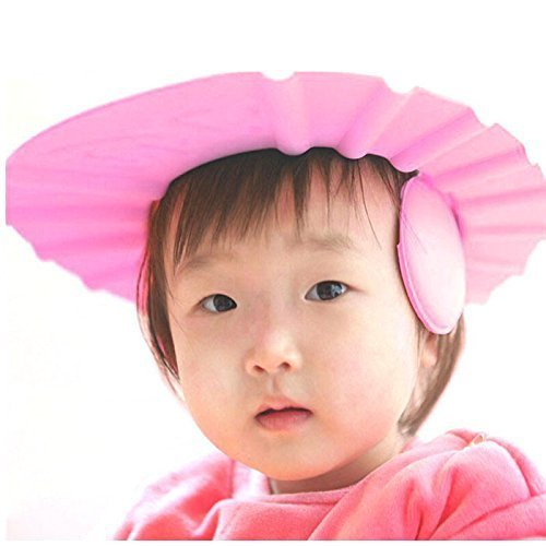 Hoshila172 Baby Bath Shower Cap - Waterproof Infant Hair Protector for Bath Time, Swimming & Spa - Soft & Comfortable Toddler Shower Cap (Pink)