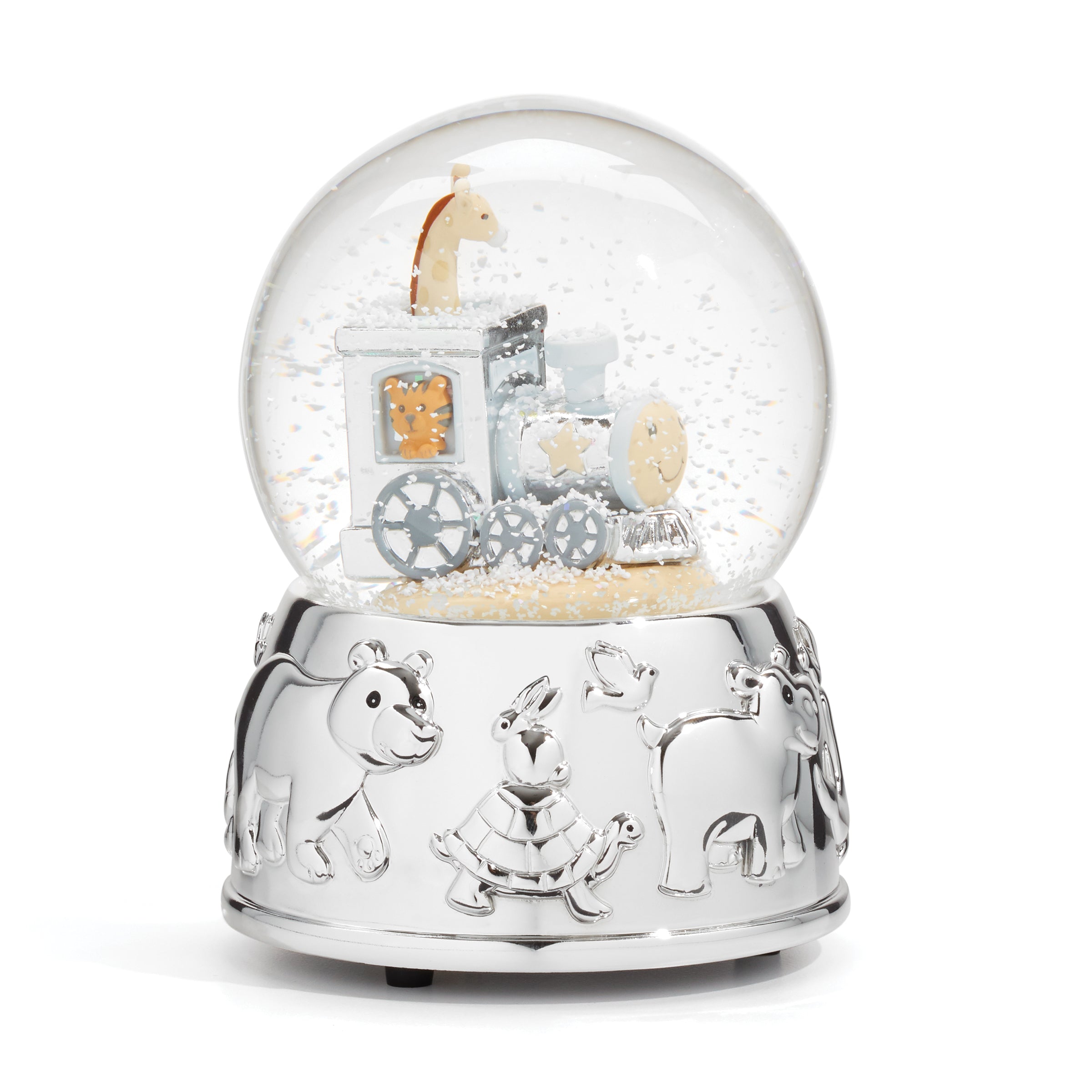 Animal Train Silverplate Snowglobe | Collectible Holiday Decoration | Perfect for Christmas Gifts & Winter Home Decor