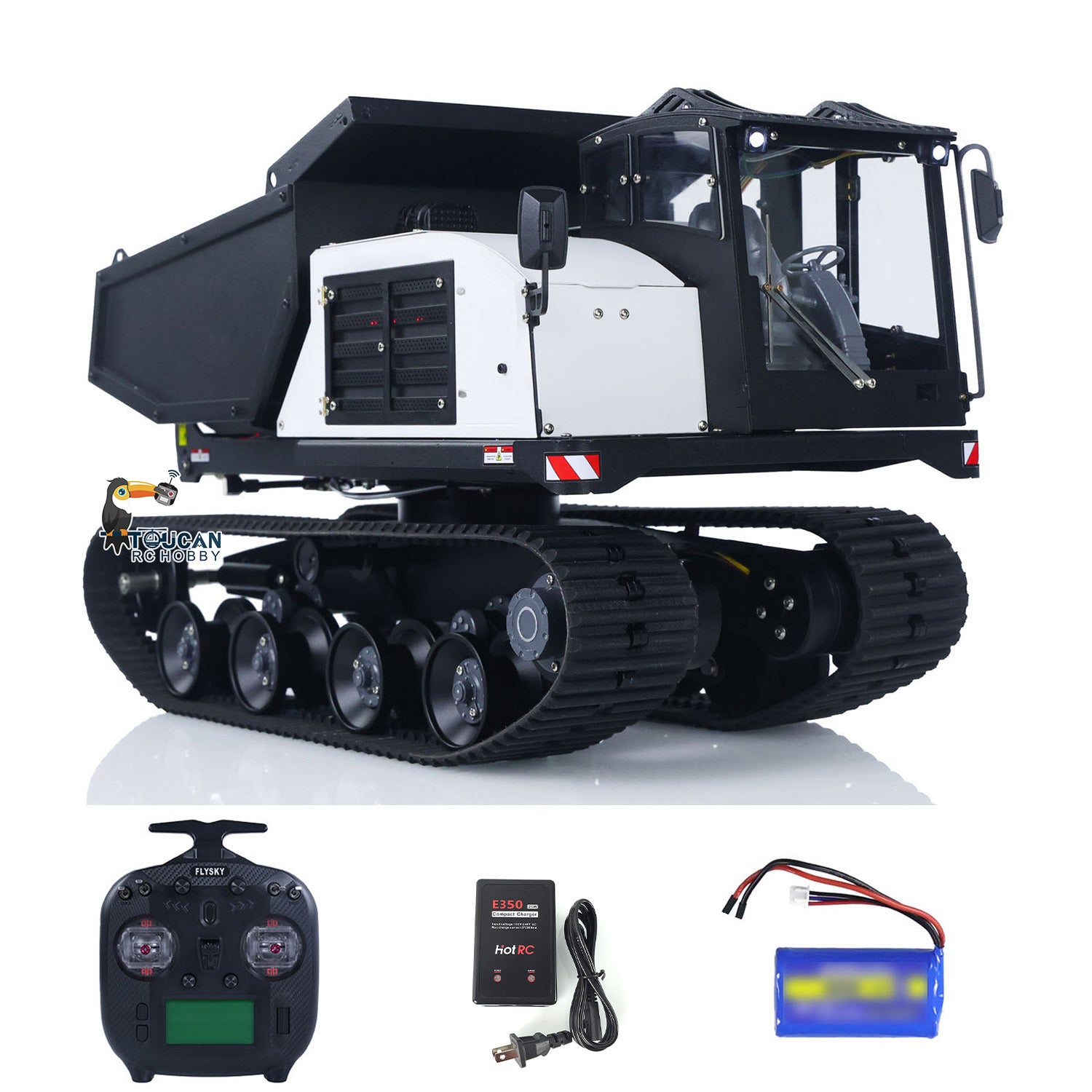 1/14 Scale Metal RC Hydraulic Crawler Dump Truck - T14R Radio Controlled Construction Vehicle with Tracked Tipper, RTR, Light & Sound Effects - Perfect for Construction Site Play, STEM Learning, and RC Hobby Enthusiasts