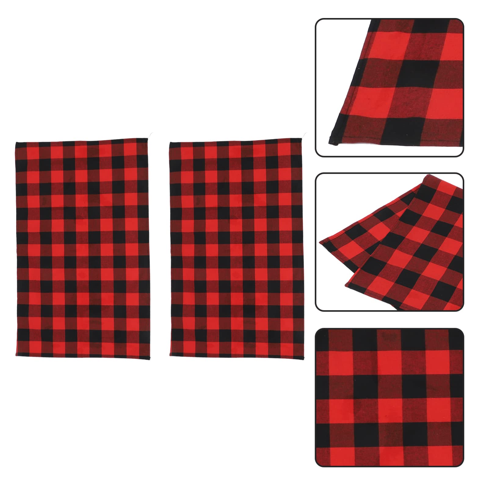 Hemoton 2 Pack Checkered Dish Towels - Super Absorbent Kitchen Cleaning Cloths for Washing Dishes, Drying Hands & Counter Cleaning - Soft & Durable Anti-Scald Dishwashing Towels for Kitchen & Household Use