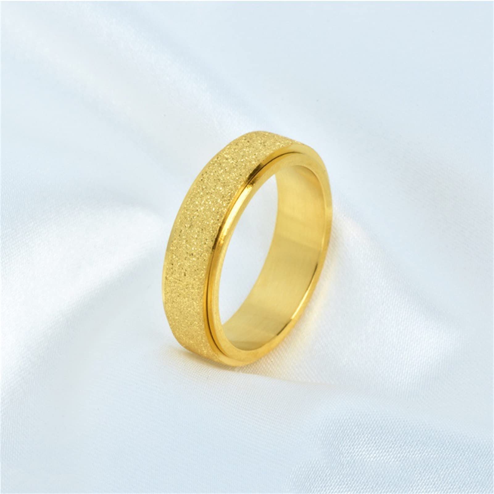 Bluelans Spinner Ring for Anxiety Relief - Stainless Steel Fidget Ring for Women & Men with Glitter Finish - Stress Relieving Jewelry in Black, Silver, Gold, Rose Gold & Rainbow Colors - Perfect for ADHD, Focus & Office Use