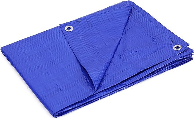 12' x 16' Heavy Duty Waterproof Poly Tarp - Multipurpose Outdoor Cover for Camping, Construction, and Emergency Use