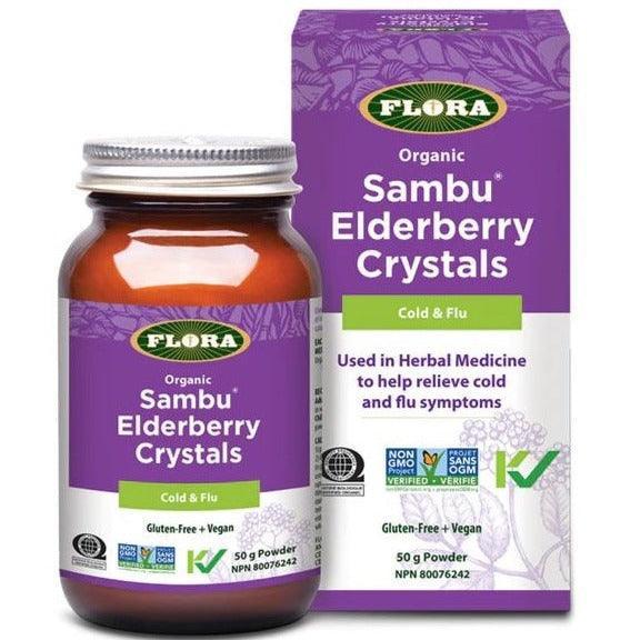 Flora Sambu® Elderberry Crystals 50g Powder - Immune Support Supplement for Cold & Flu Relief - Perfect for Tea, Smoothies & Wellness Drinks