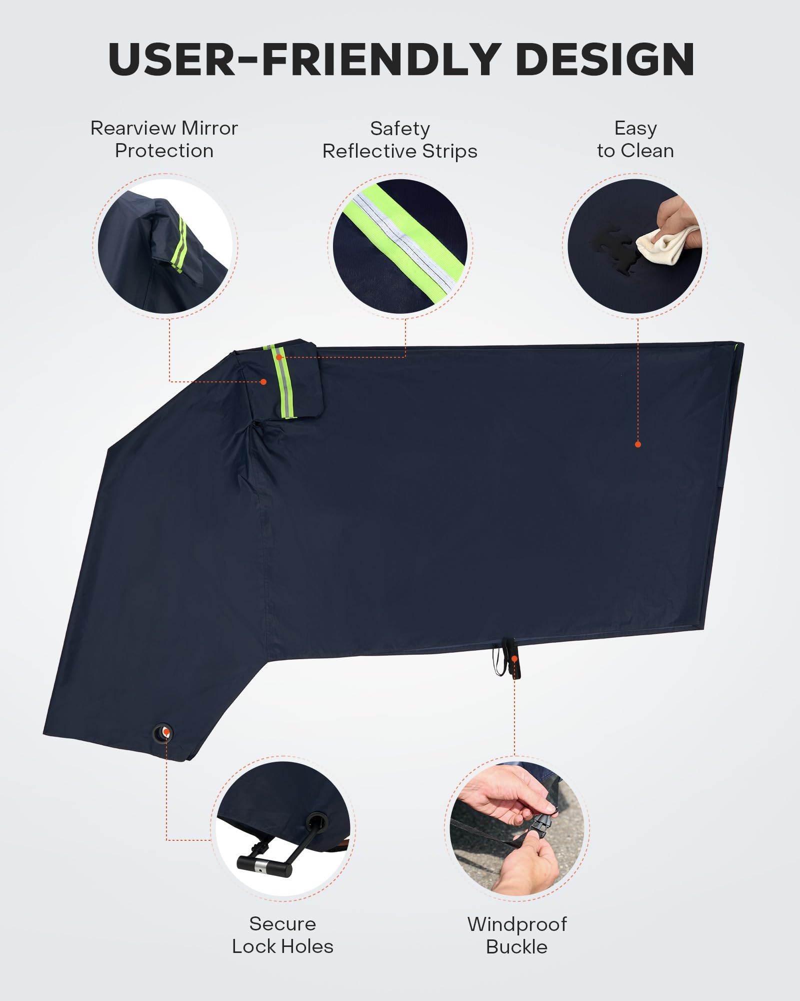 VIRIBUS Waterproof Bike Cover for 1-2 Bicycles - Heavy Duty 210D Outdoor Bicycle Cover with Lock Holes & Windproof Buckles - Fits Mountain, Road & Electric Bikes - Perfect for Garage, Patio & Outdoor Storage Protection