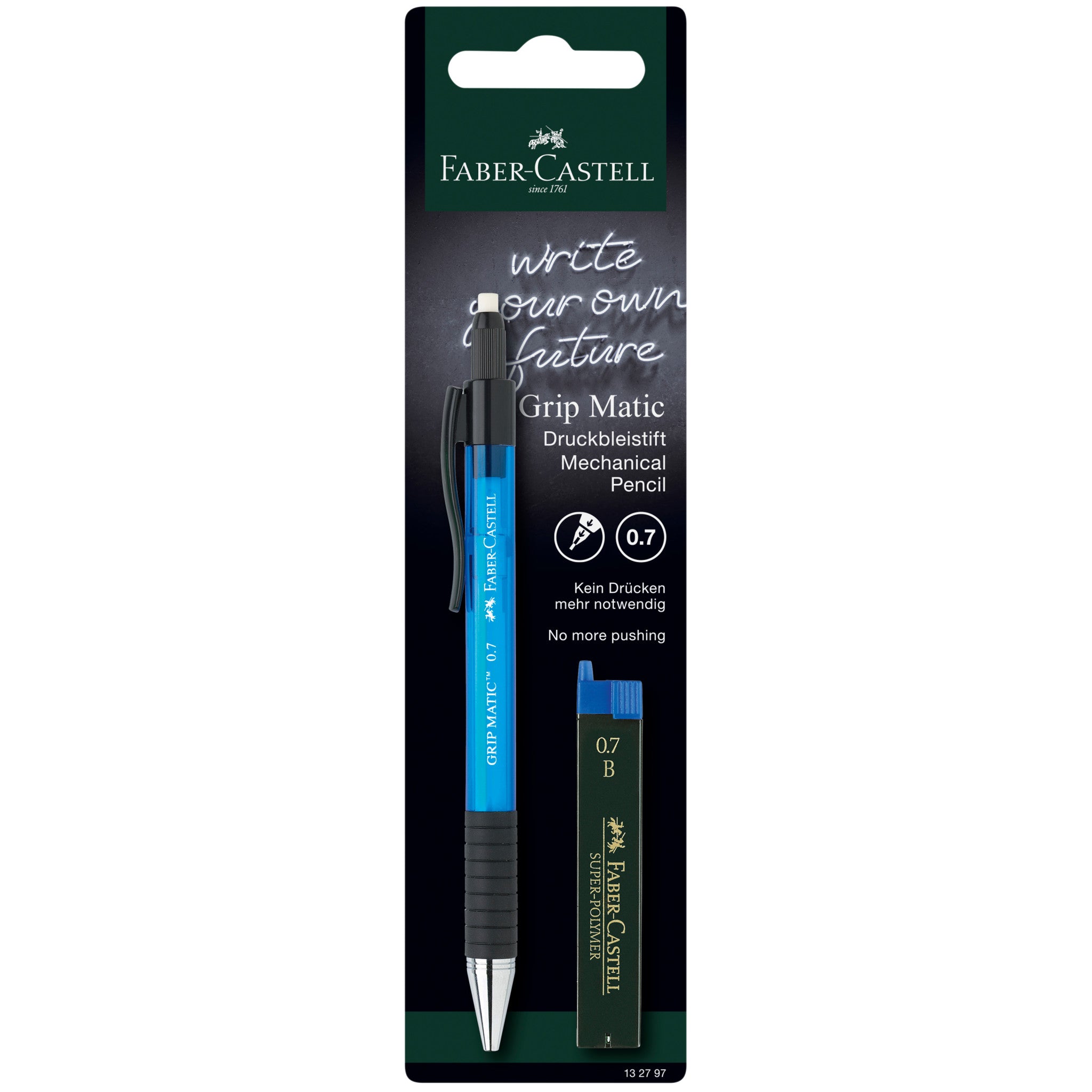 Grip Matic 0.7mm Mechanical Pencil Set - 3 Pack with Erasers & Refillable Lead for School, Office & Sketching - #132797