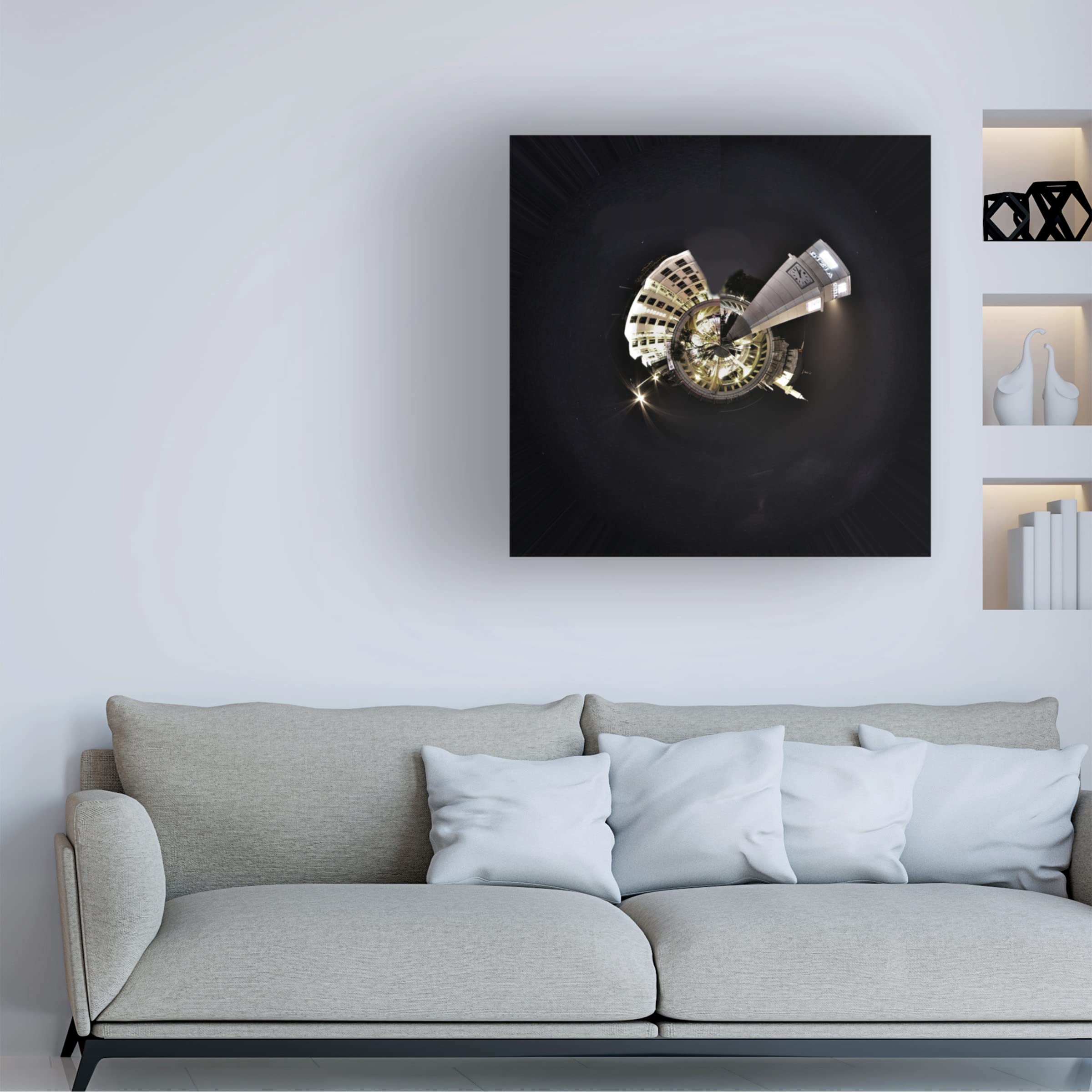 Trademark Fine Art 'Istanbul' Canvas Wall Art Print by Yaman Hendawi - Stunning Cityscape Painting for Living Room, Bedroom & Office Decor