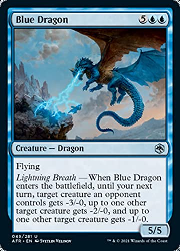 Magic: The Gathering Blue Dragon (049) Foil Card - Adventures in The Forgotten Realms - Collectible Trading Card Game for MTG Players & Fantasy RPG Enthusiasts - Perfect for Deck Building & Game Night Battles