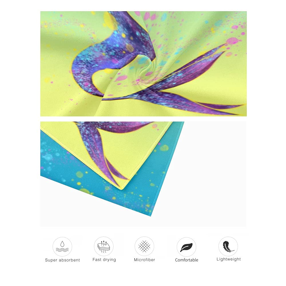 BUY JOY Personalized Mermaid Beach Towel for Women & Girls - Large 30×60 Inch Quick Dry Bath & Pool Towel with Custom Name - Perfect for Beach Vacations, Swimming Pools, and Summer Outings