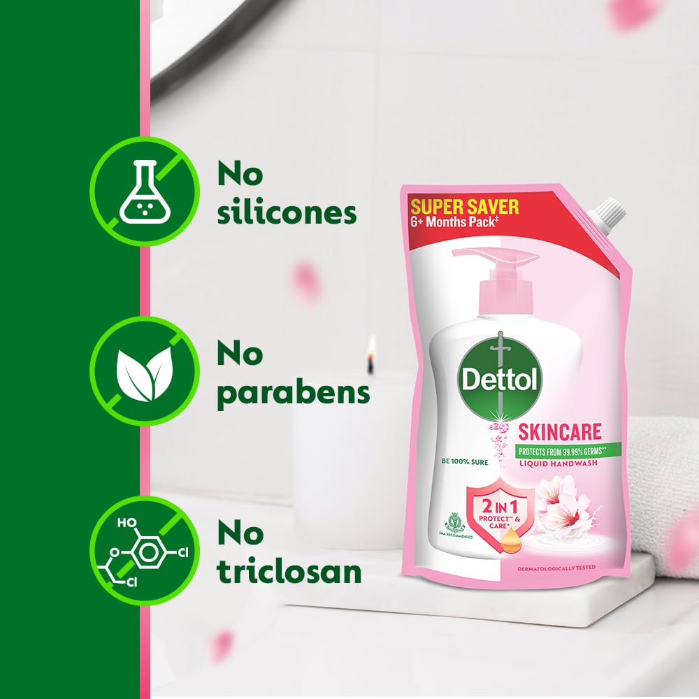 Dettol Liquid Handwash Refill 675ml (Pack of 3) - pH Balanced Antibacterial Hand Soap with 10X Germ Protection | For Kitchen, Bathroom & Travel Use | Gentle Skin Care Formula