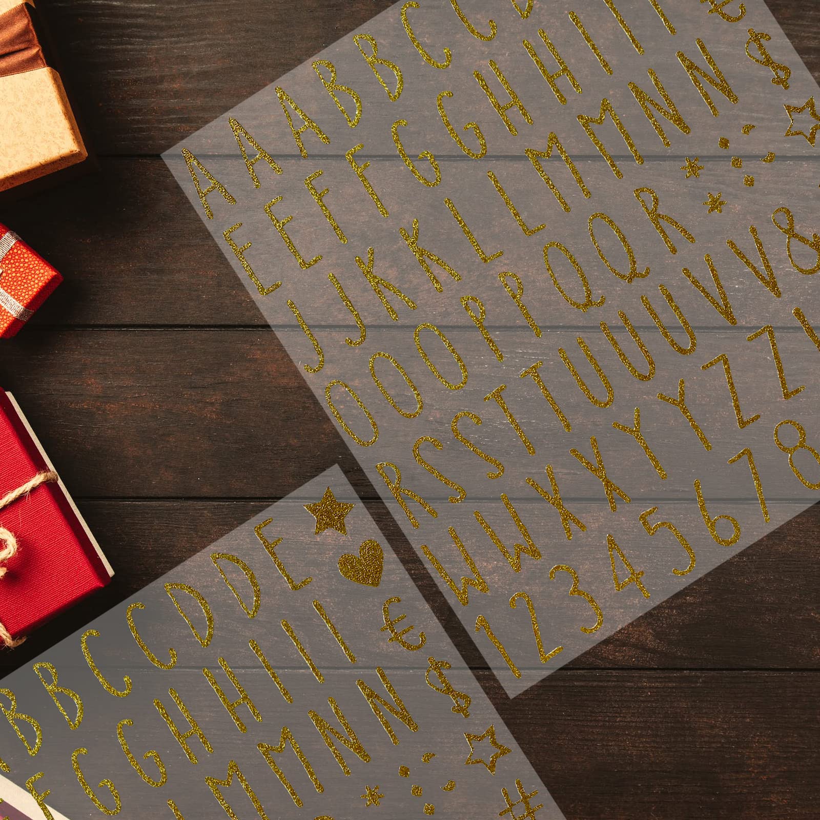 800pcs Gold Glitter Alphabet & Number Stickers - 10 Self-Adhesive Sheets for DIY Crafts, Graduation Caps, Classroom Decor, Business Signs & Address Marking - Perfect for Scrapbooking, Party Decorations & Home Organization