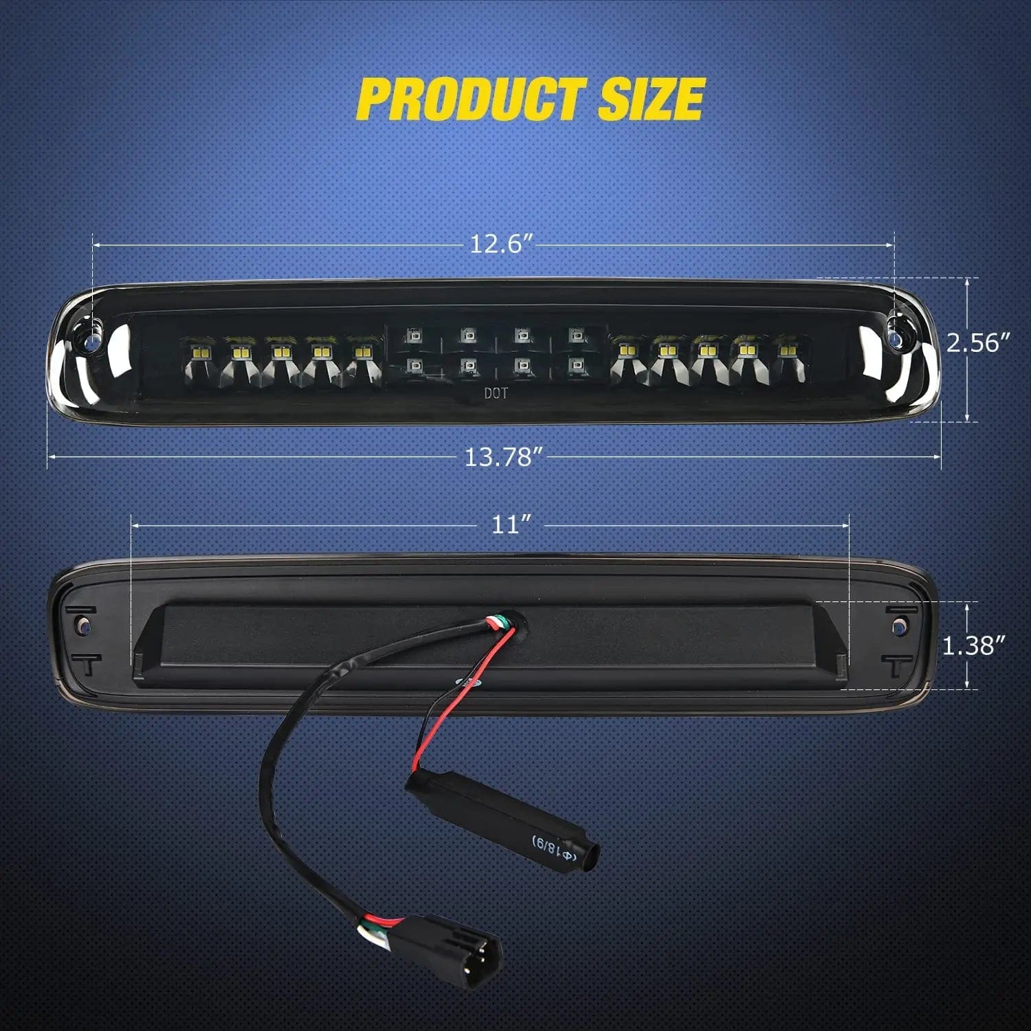 1999-2007 Chevy Silverado & GMC Sierra 1500/2500/3500HD Third Brake Light Replacement - High Visibility LED Stop Lamp for Improved Safety - Perfect for Off-Roading, Towing & Night Driving