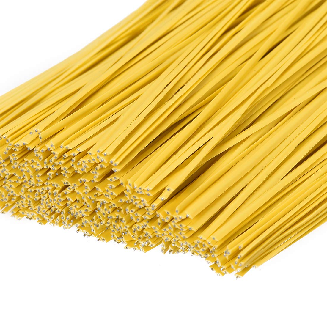 uxcell Metallic Twist Ties 100mm x 2mm Plastic Yellow Cable Cord Ties 500pcs - Perfect for Organizing Wires, Bundling Plants & Securing DIY Projects