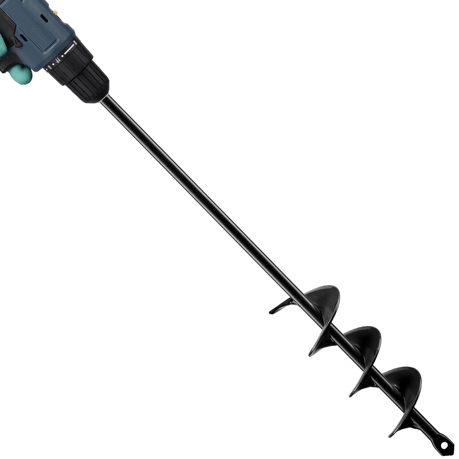 **1.8 x 14.6 Inch Garden Auger Drill Bit for Planting - Hex Drive Bulb & Flower Planter Tool - Post Hole Digger for Quick Planting (Black) - Perfect for Garden Beds, Pots & Landscaping**