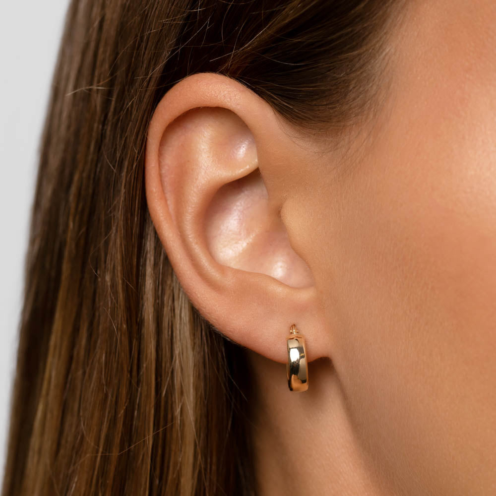 10k Gold Classic Huggie Earrings for Women - Minimalist Hoop Earrings for Everyday Wear, Gifts & Special Occasions