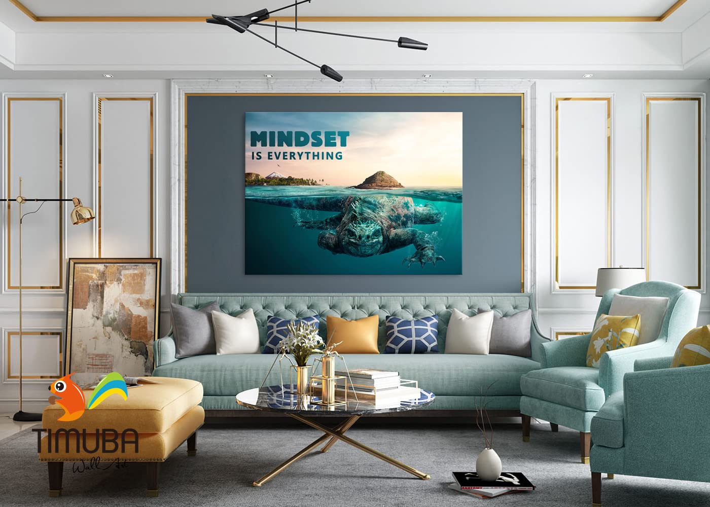 Motivational Canvas Wall Art for Office & Home - Inspirational Mindset Quotes Framed Print (32x48 Inches) - Perfect for Office Decor, Gym Wall Art & Living Room Motivation