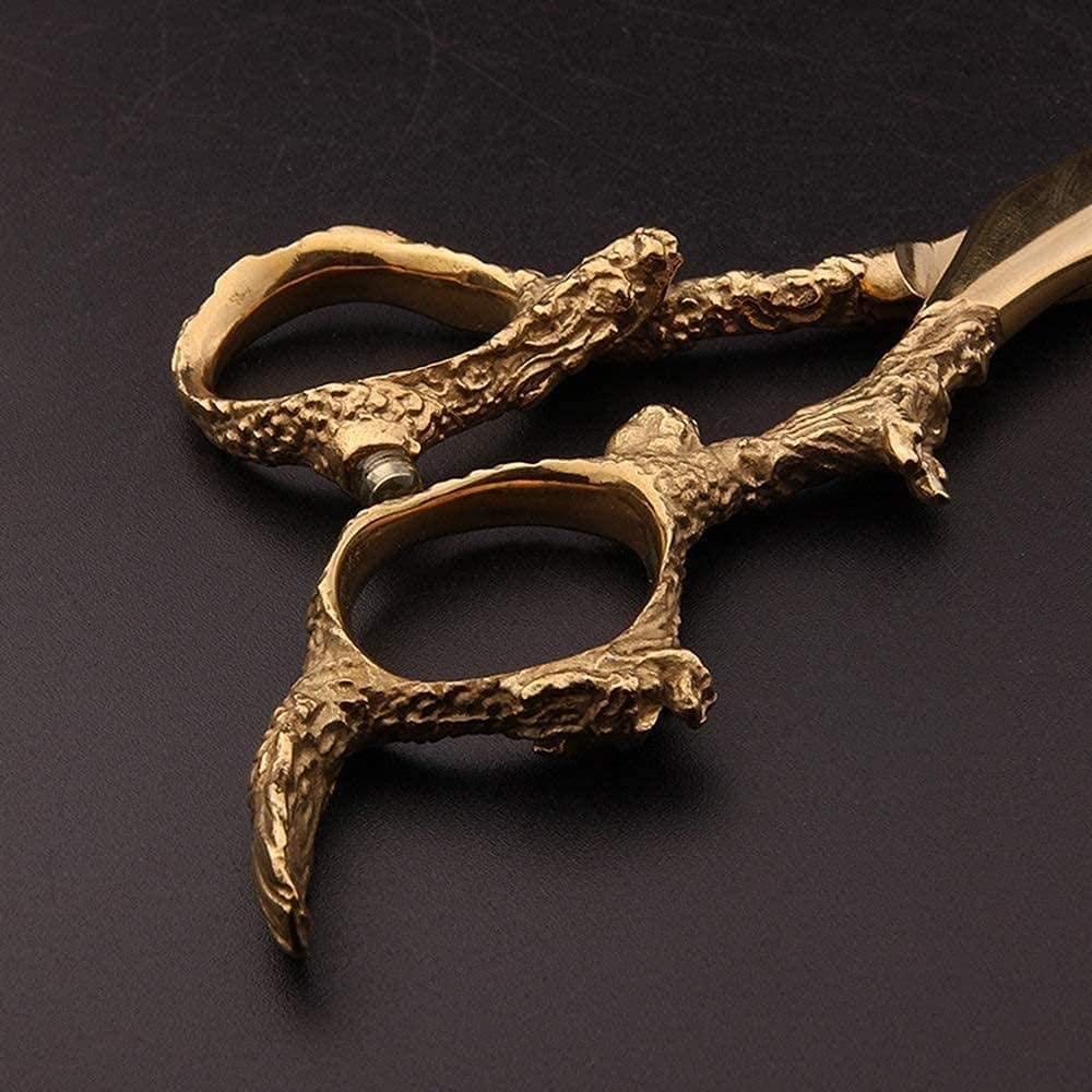Professional 6-Inch Gold Hair Cutting Scissors Set - Sharp Barber Shears with Teeth & Straight Blades for Styling, Trimming, and Thinning - Perfect for Home, Salon, and DIY Haircuts