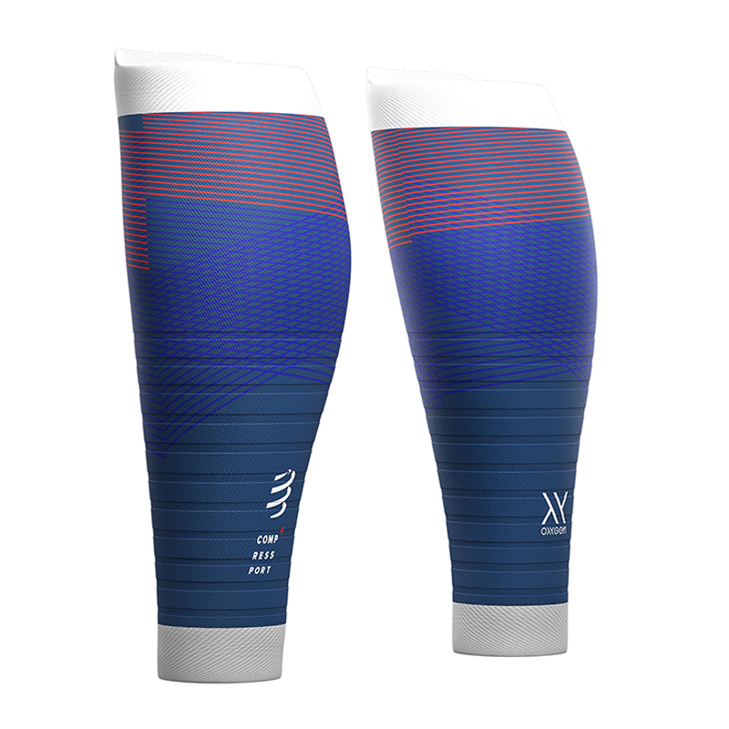 Compressport R2 Oxygen Calf Sleeves - Compression Support for Running, Cycling & Recovery (Blue) - Improve Performance & Reduce Muscle Fatigue