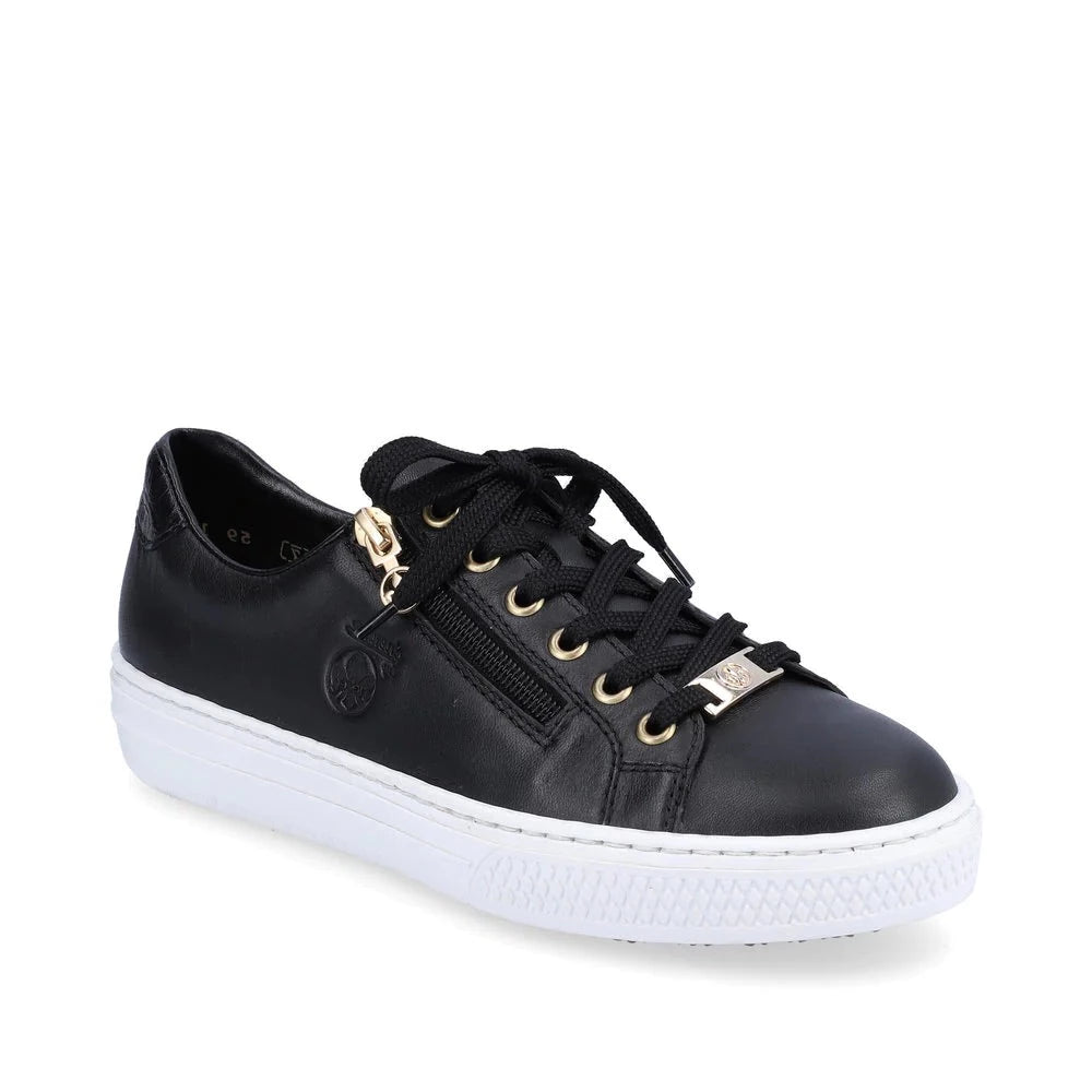 Rieker L59L1 Black Women's Comfortable Slip-On Shoes for Work, Casual & Walking | Lightweight & Stylish Footwear