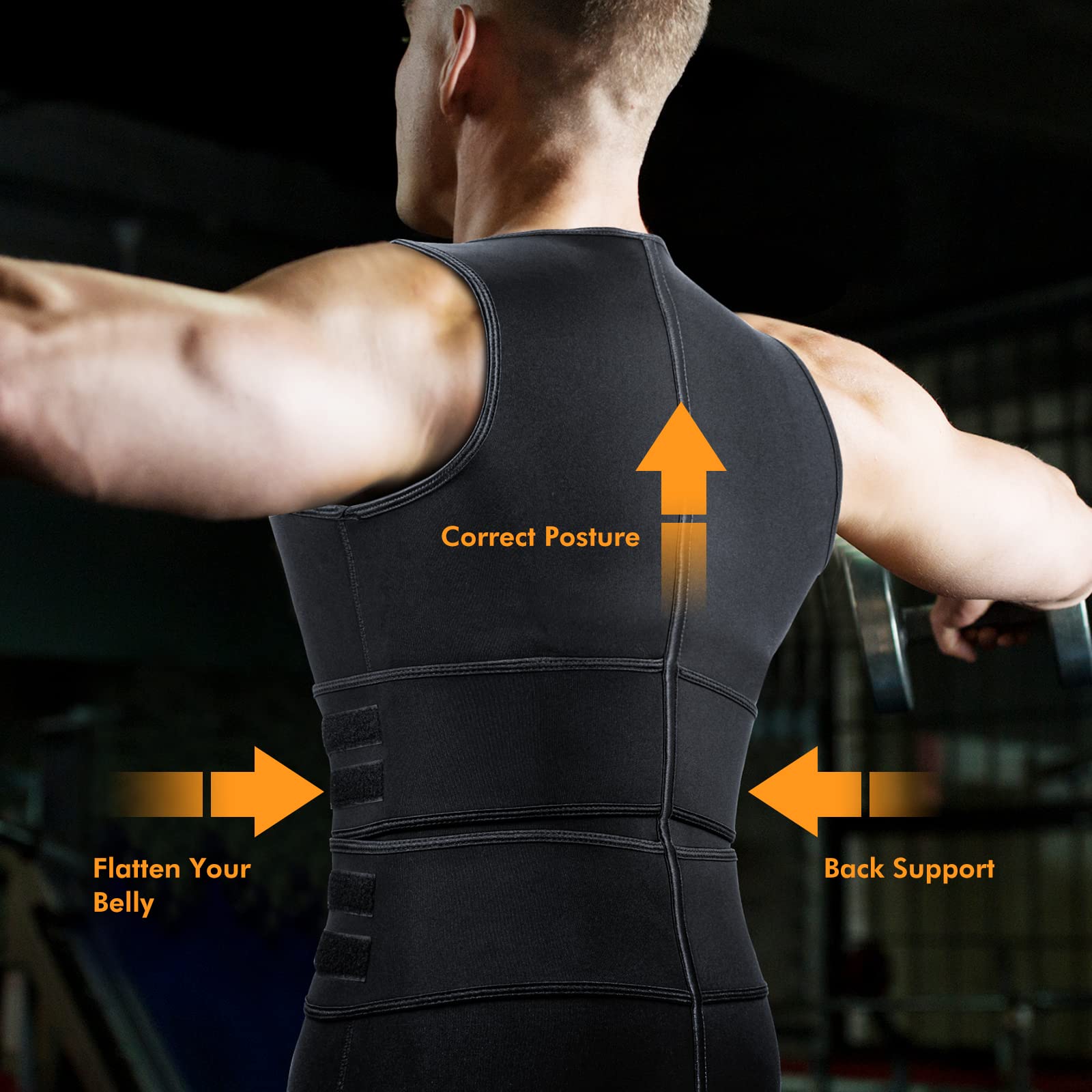 Men's Sauna Vest Waist Trainer - Double Sweat Belt Body Shaper for Gym, Workout & Exercise | Perfect for Weight Loss & Detox