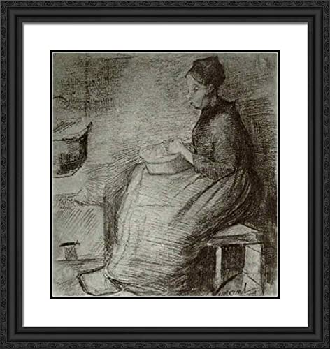 Black Ornate Wood Frame with Double Matting