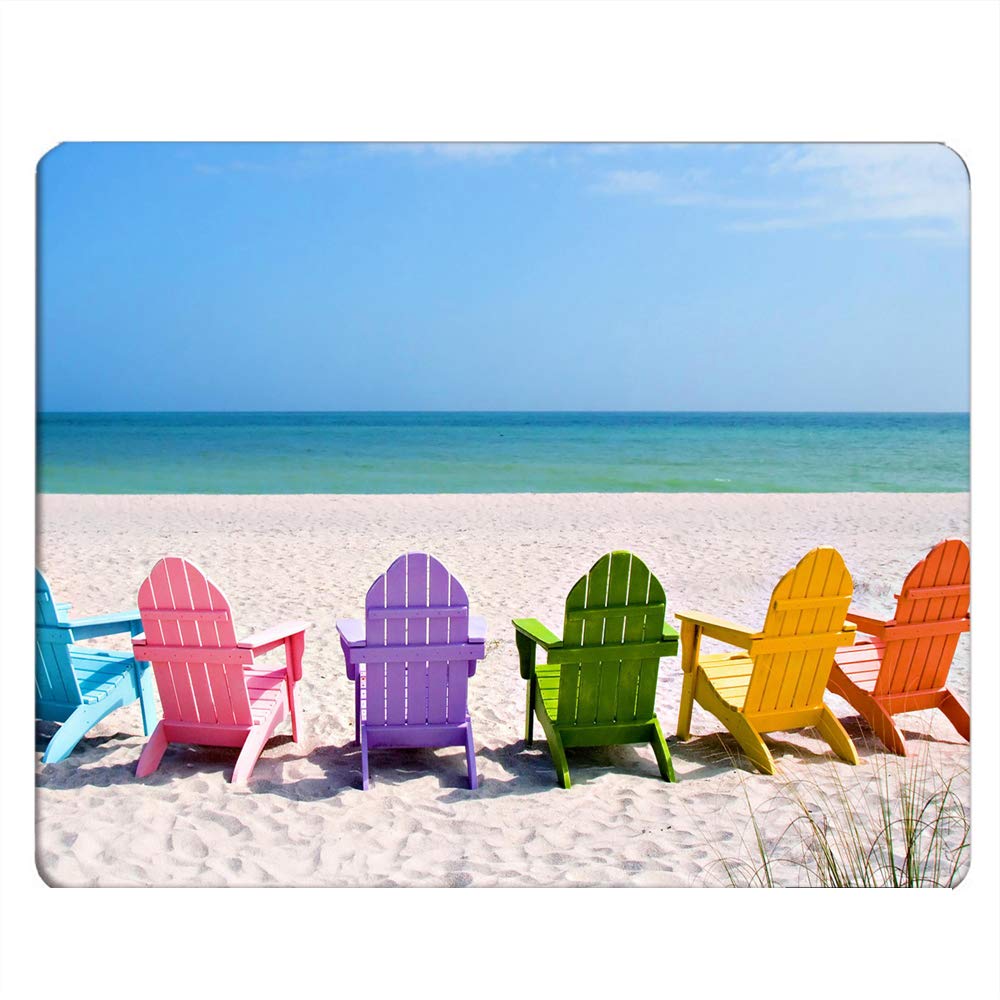 Vibrant Summer Beach Themed Gaming Mouse Pad - Non-Slip Rubber Base 9.5x7.9 Inch for Computer, Laptop & Office Desk - Perfect for Gaming Setups, Workstations & Beach-Themed Decor
