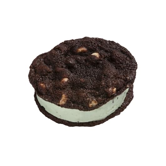 Villa Dolce Artisan Gelato Sandwiches - Mint Chocolate Chip with Dark Chocolate Cookies - 5.7oz (Pack of 18) - Perfect for Parties, Dessert Bars & Summer Treats