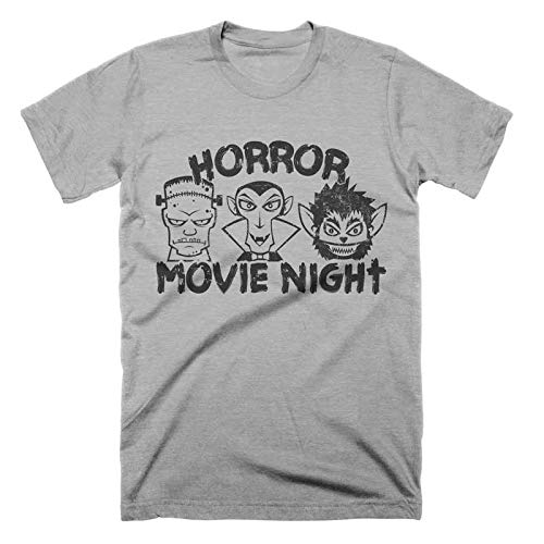 Horror Movie Night T-Shirt - Frankenstein, Wolf & Halloween Graphic Tee for Men, Women & Kids | Vintage Horror Comedy Shirt for Halloween Parties, Cosplay & Movie Nights