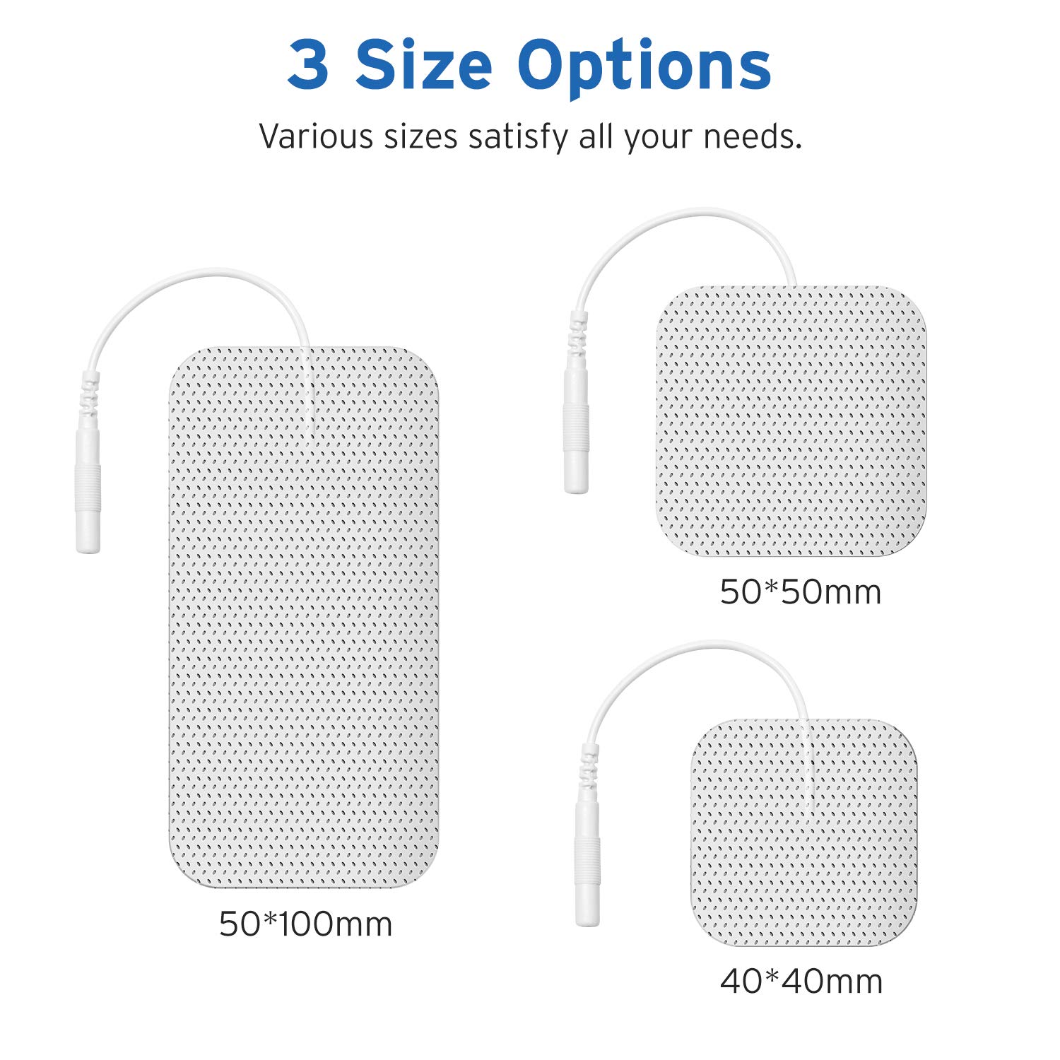 Etekcity TENS Unit Replacement Pads - 16 Pack Self-Adhesive Electrotherapy Electrodes for Back Pain Relief, Neck & Muscle Therapy - Gel-Free, Hypoallergenic for Home & Professional Use