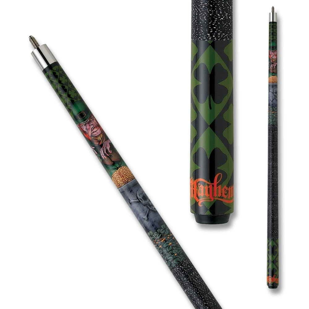 Action Mayhem Cues Adventure Series Billiards Pool Cue Stick - Professional 2-Piece Pool Cue for Men & Women - Perfect for Home Game Rooms, Bars, and Competitive Play