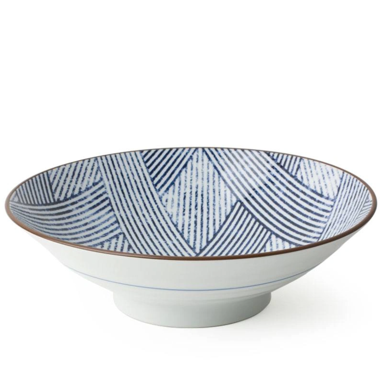 Premium Blue Ribbon Serving Bowl - Elegant Ceramic Dish for Salads, Pasta, and Desserts - Perfect for Dinner Parties, Holidays, and Family Gatherings
