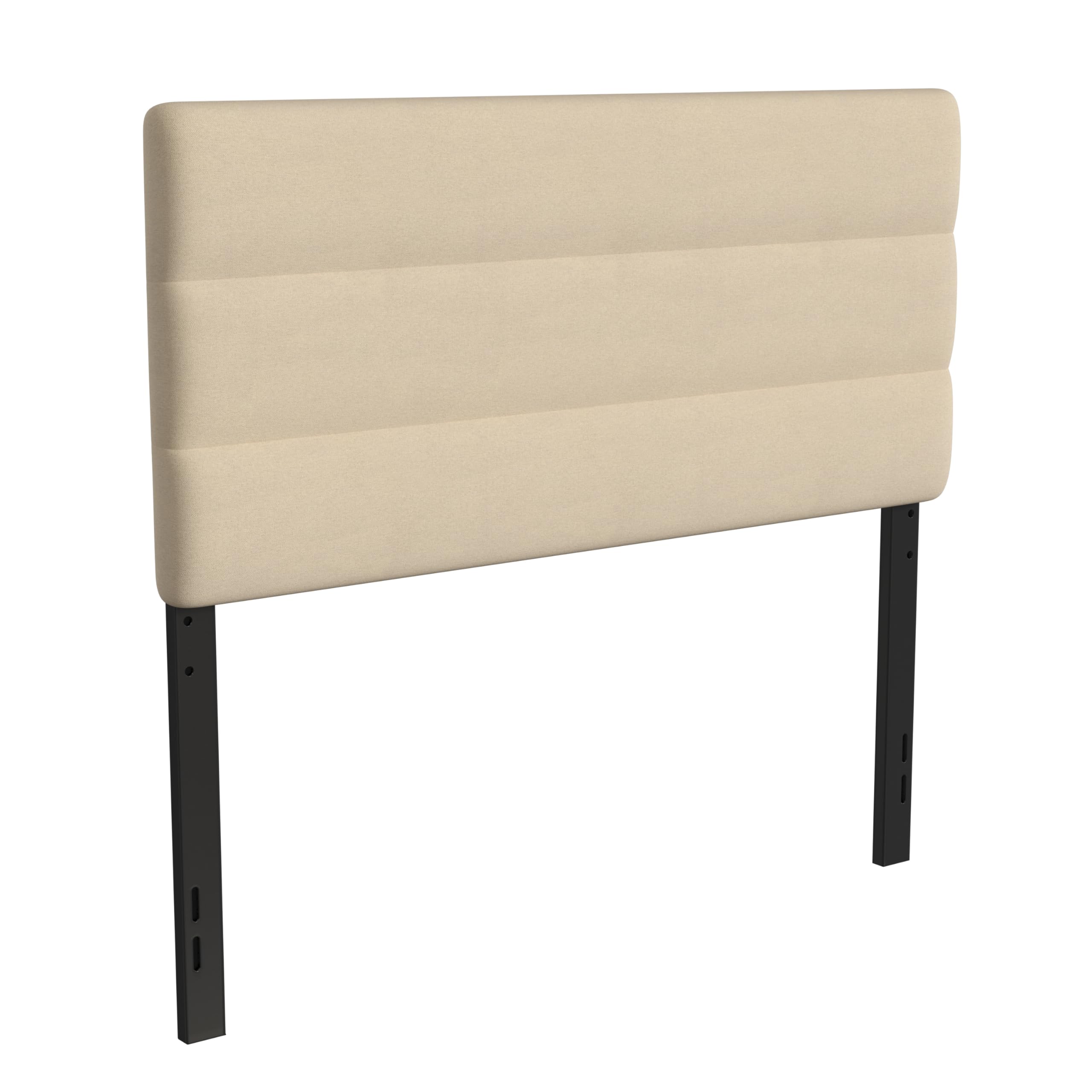 Emma & Oliver Gannon Full Size Upholstered Headboard - Cream Fabric, Adjustable Height, Easy 30-Min Assembly - Fits Most Bed Frames (Not Included) | Perfect for Bedroom Makeovers & Guest Room Decor