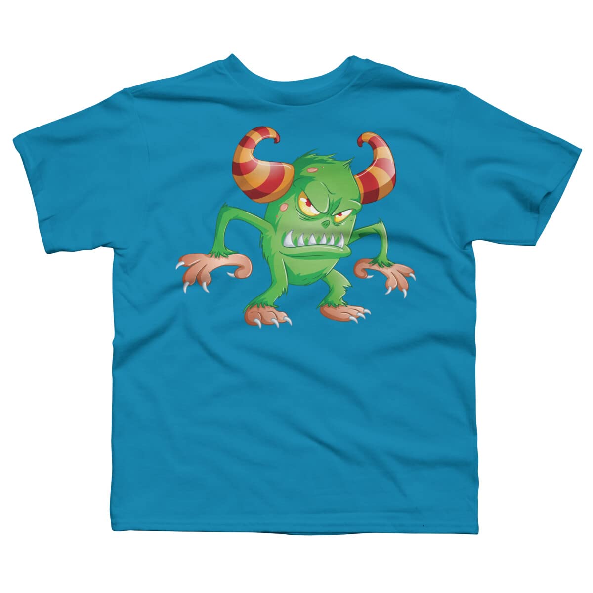 Design By Humans Boys Halloween Monster 3 Graphic Tee by LironPeer - Cool Spooky T-Shirt for Kids Costumes & Trick or Treating