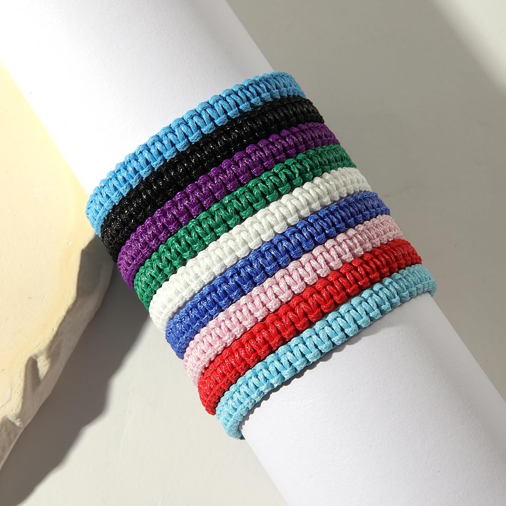 Handmade Boho Surfer Bracelets & Anklets - Adjustable Knitted String Rope Braided Yoga Kabbalah Protection Jewelry for Women Men Couples | Waterproof Beachwear, Summer Friendship Gifts for Outdoor Activities