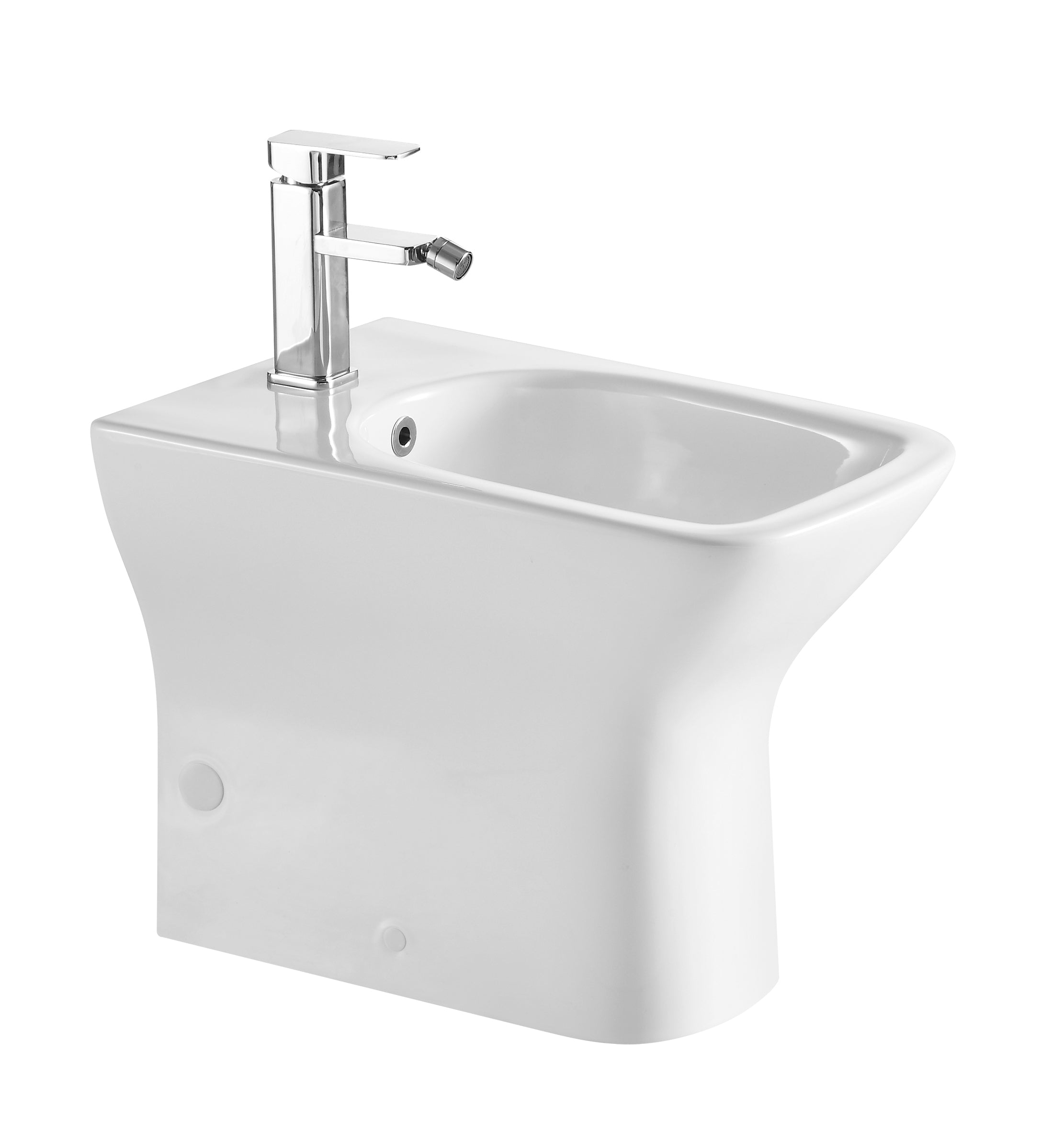 DAX Ceramic Floor Mount Bidet Toilet Seat - White Gloss Finish (BSN CL12248F) | Modern Bathroom Upgrade for Hygiene & Comfort