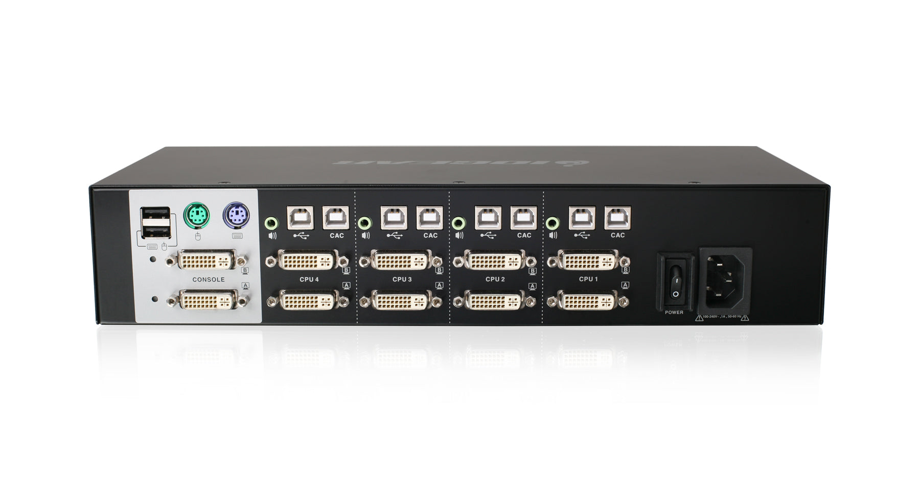 4 Port Dual View Dual Link DVI Secure KVM Switch (TAA Compliant) - Ideal for Multi-Computer Control in Office, Data Center & IT Security Environments