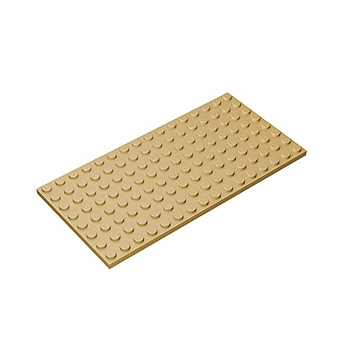Gobricks GDS-529 8x16 Building Plate - Compatible with Lego 92438 & Major Brick Brands - 40pcs Tan(031) Technical Parts for DIY Construction Toys - Perfect for MOC Models, Architecture Projects & STEM Learning