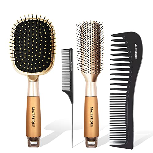 4 X Hair Brush Golden