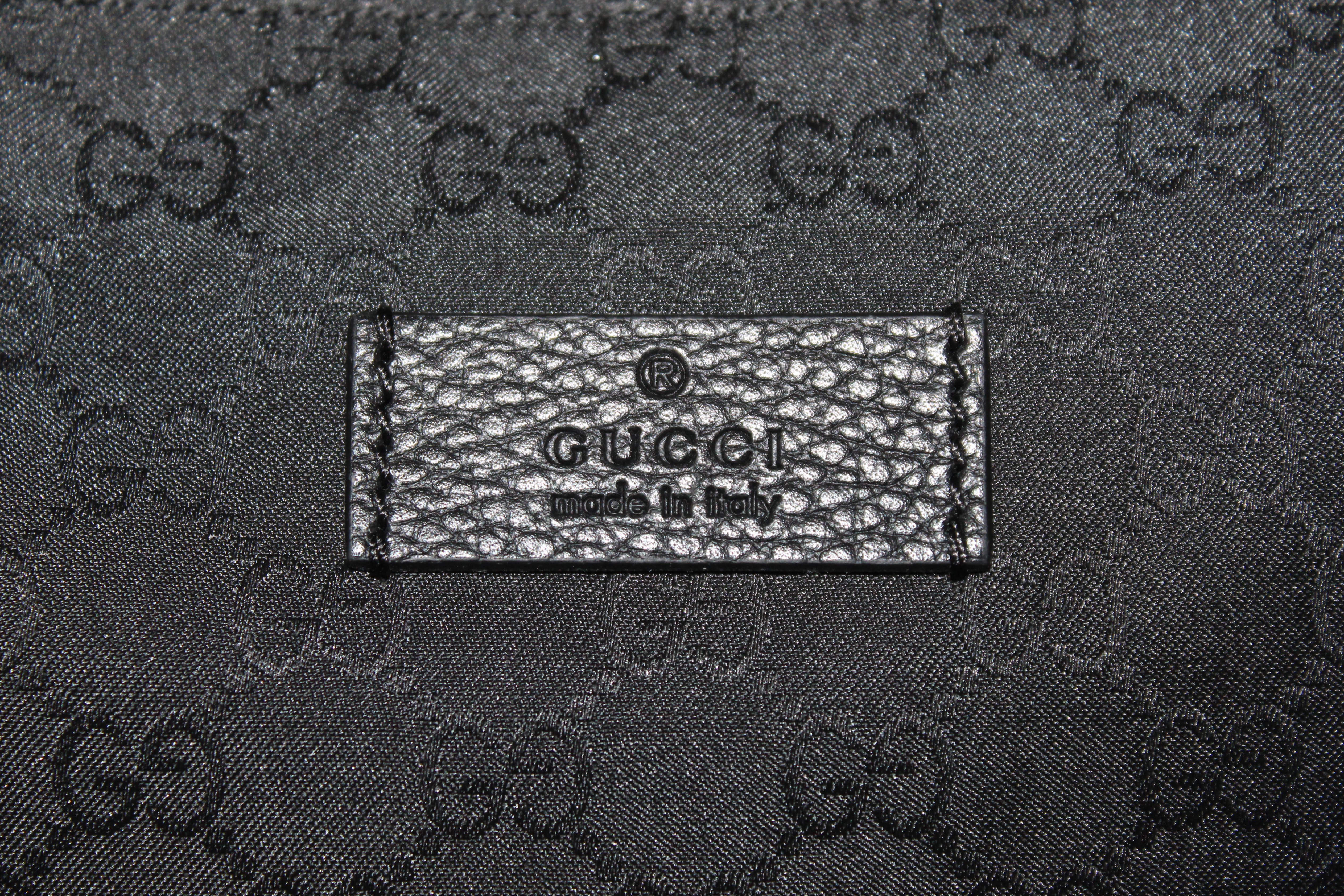 Authentic Gucci Black Nylon GG Monogram Crossbody Bag for Women - Stylish Messenger Purse for Work, Travel & Everyday Use (Model 449185)