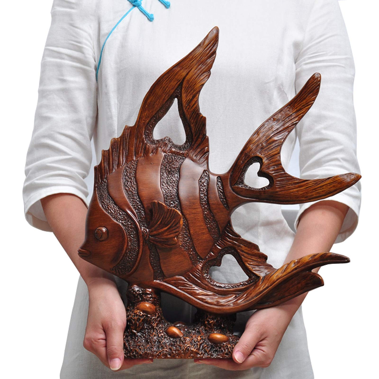 Feng Shui Wealth Arowana Lucky Fish Statue - Handcrafted Desktop Decoration for Home & Office, Best Gift for Prosperity & Good Luck | Perfect for Office Desk, Living Room Shelf, or Meditation Space