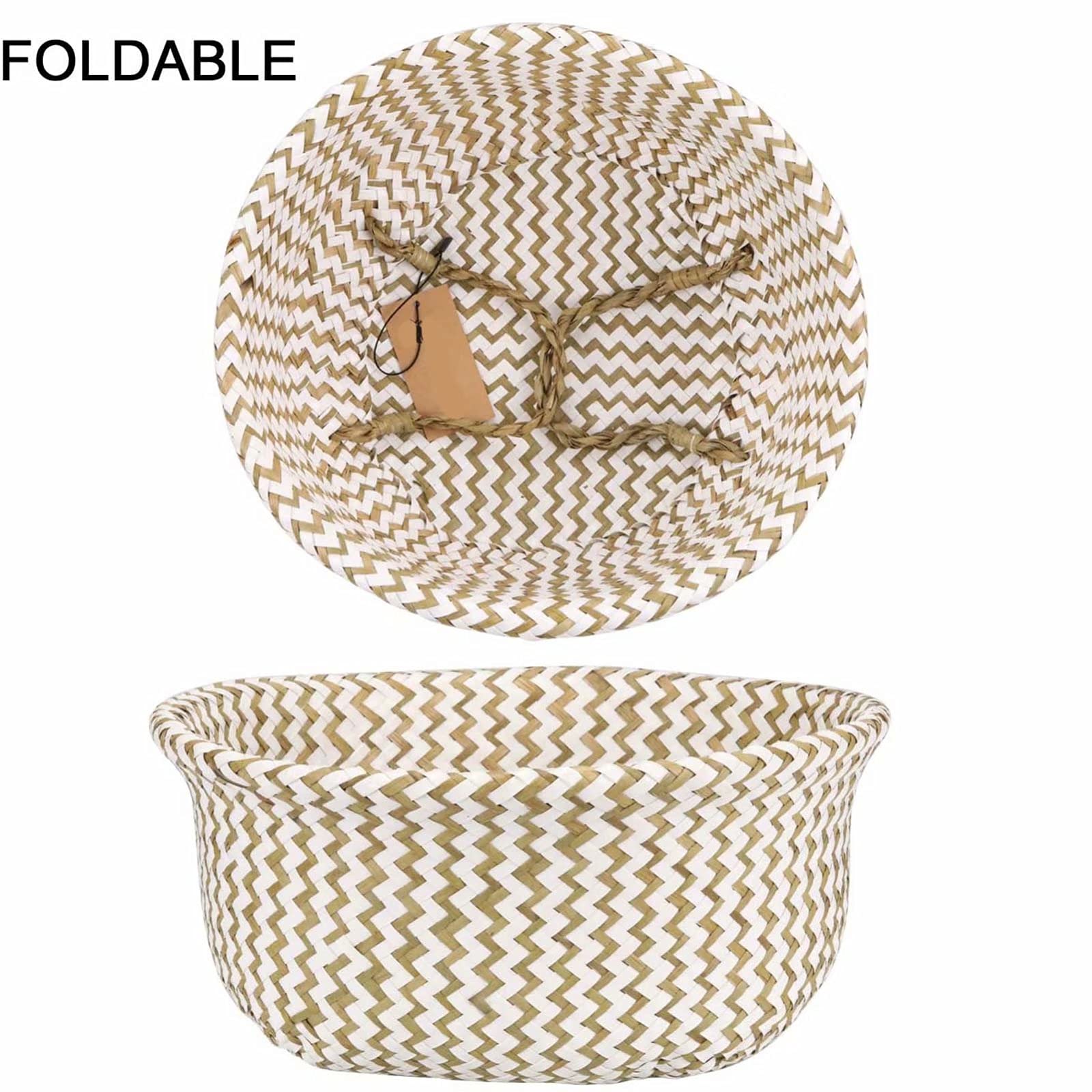 Handmade Natural Woven Seagrass Storage Basket - Large 10