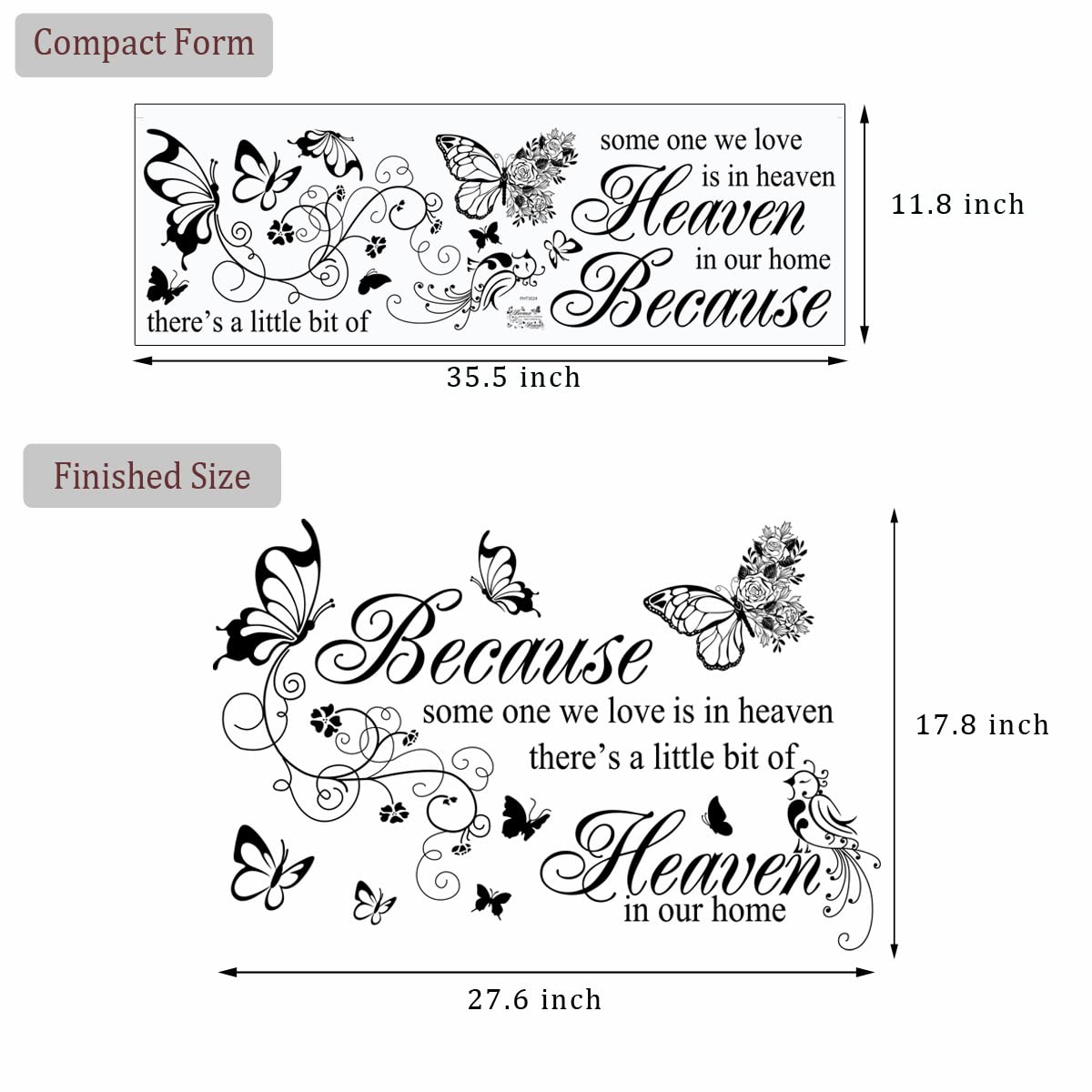 Inspirational Wall Decals - 'Because Someone We Love is in Heaven' Vinyl Wall Art, Peel and Stick Lettering for Living Room, Bedroom & Home Decor - Perfect for Memorials, Gifts & Comforting Spaces