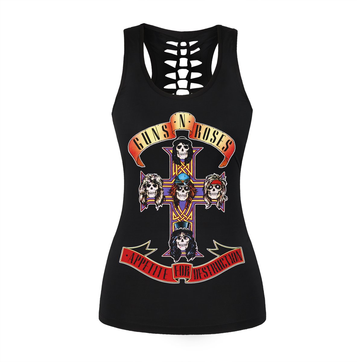 Stylish Uyee Women's Skull Print Gothic Yoga Tank Top - Sleeveless Workout Shirt for Women | Perfect for Gym, Yoga & Gothic Fashion