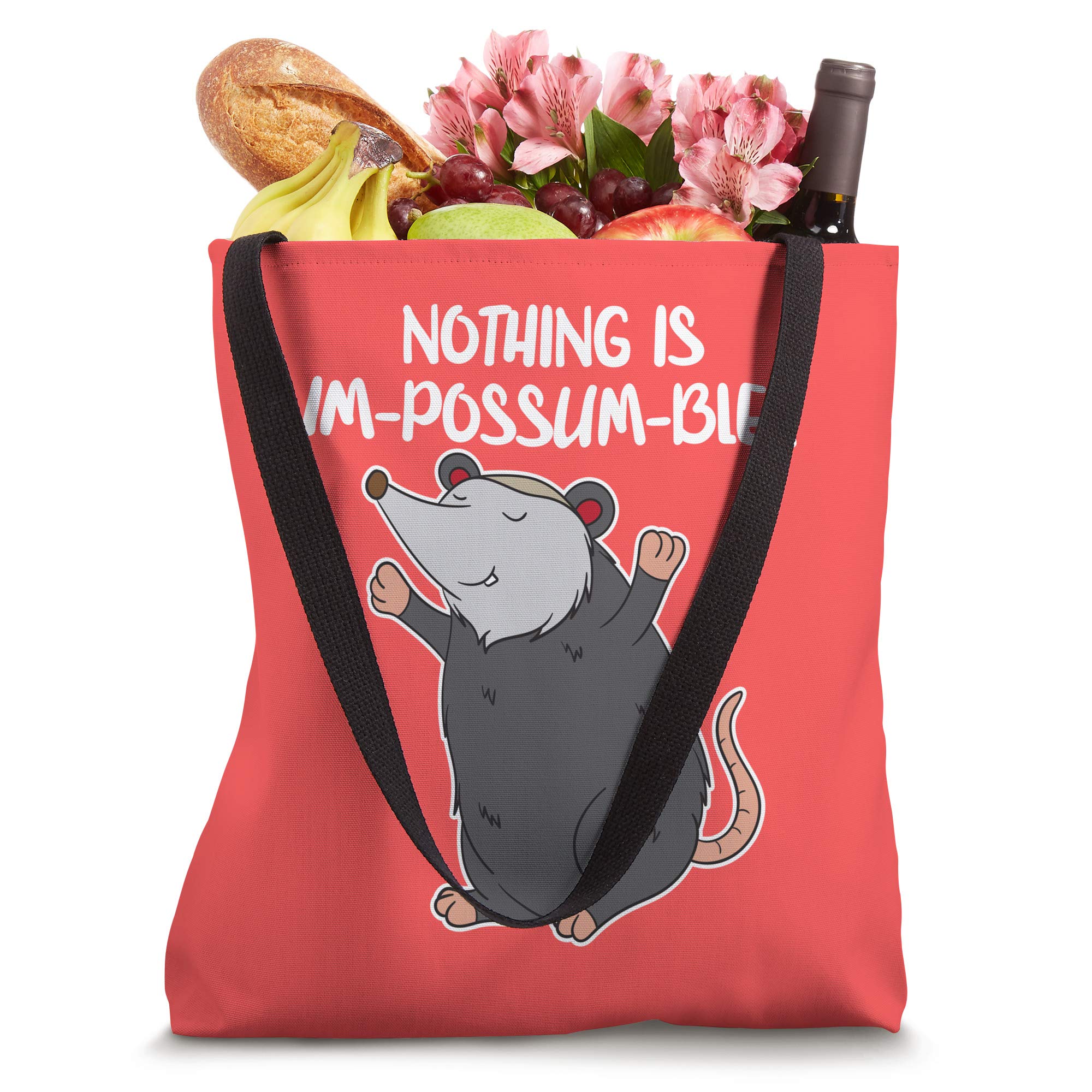 Funny Cute Possum Tote Bag - Unique Opossum Animal Lover Gift for Women & Men - Perfect for Grocery Shopping, Beach Trips & Everyday Use